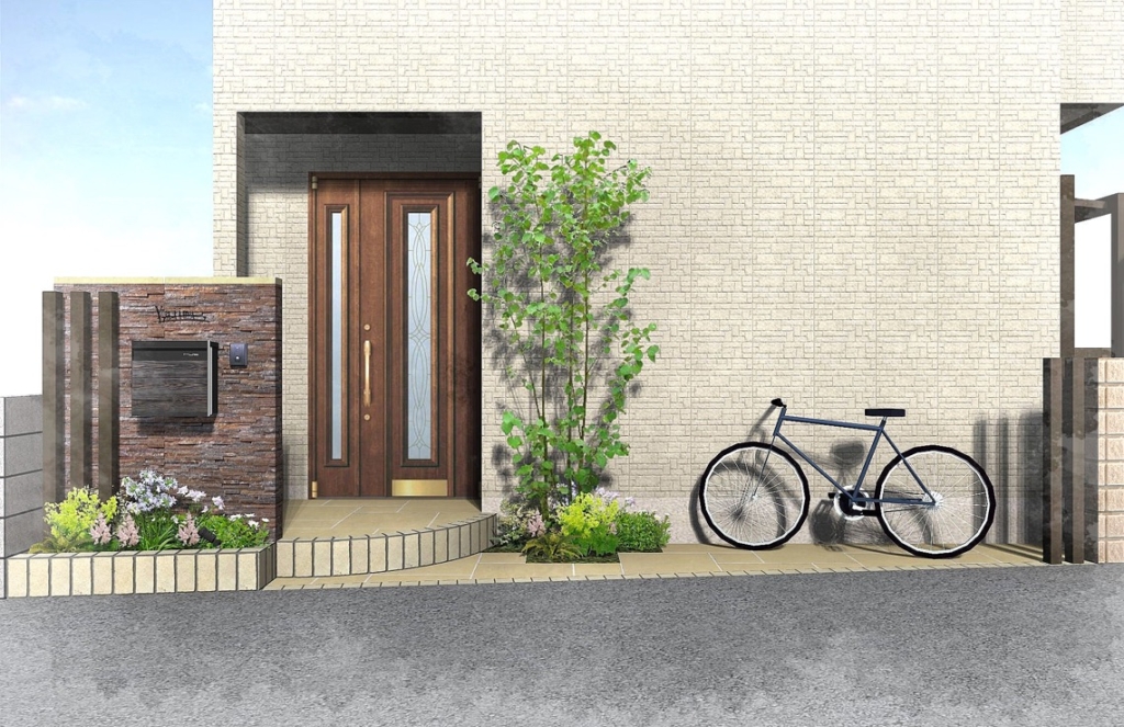 狭小地をモダンにデザインしたセミクローズエクステリア 癒樹工房 ゆうきこうぼう