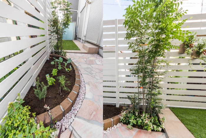 デザインウォールと人工芝で生まれ変わったナチュラルガーデン