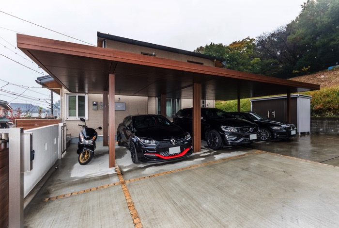大迫力のカーポート ナチュラルエクステリア 矢沢様邸 大迫力のカーポート ナチュラルエクステリア 矢沢様邸